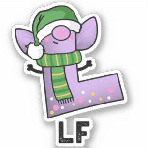 Lfおもしろい文字Lプリン シール