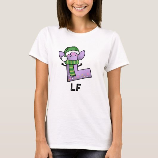 Lfおもしろい文字Lプリン Tシャツ (正面)