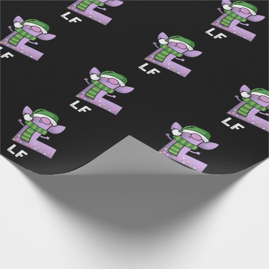 Lfおもしろい文字LプンダークBG ラッピングペーパー (角)