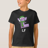 Lfおもしろい文字LプンダークBG Tシャツ (正面)
