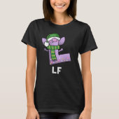 Lfおもしろい文字LプンダークBG Tシャツ (正面)