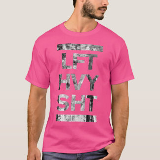 Lft Hvy Shtボディビル重量挙げ体ベース Tシャツ