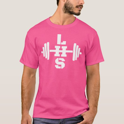 Lft Hvy Shtリフト重い重量挙げLhs Barbell L Tシャツ (正面)