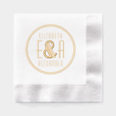 LGアールデコ2Fアンパサンドカップル2イニシャル名Rn 箔ナプキン (正面)