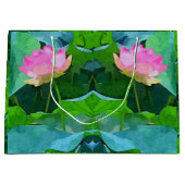 Lg抱き枕ピンクロータス抽象芸術 ラージペーパーバッグ (正面)