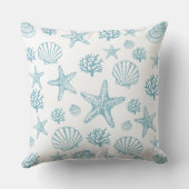 Lg装飾用クッションティール(緑がかった色)シーシェルスターフィッシュビーチイ クッション (裏面)