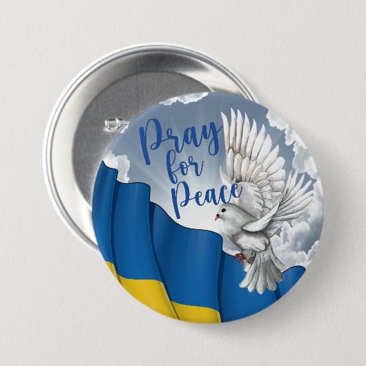 LG.ウクライナ祈の平和のために 缶バッジ (正面&裏面)