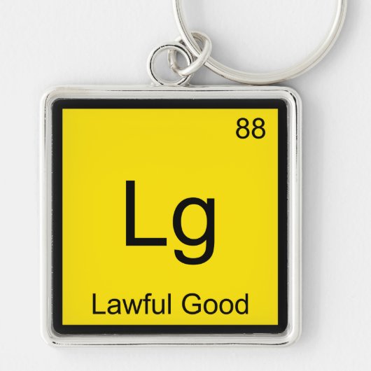 Lg - 秩序善 (Lawful Good) 元素記号 化学 ジョーク T シャツ キーホルダー (正面)