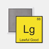 Lg - 秩序善 (Lawful Good) 元素記号 化学 ジョーク T シャツ マグネット (正面/裏面)