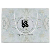 Lg.紙ロゴ付き買い物袋-グリッター大理石 ラージペーパーバッグ (正面)