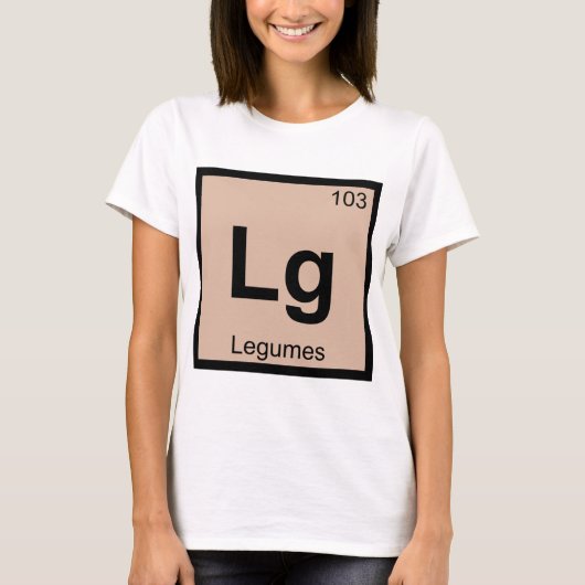 Lg - 豆類 化学周期表の記号 tシャツ (正面)