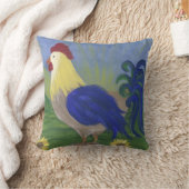 lg.Roosterサンライズ枕レンガ赤い背中 クッション (ブランケット)