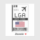 LGAニューヨーク搭乗券 – 空港旅行 シール (シート)