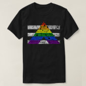LGBストレートゲイリープライドフラグのレンガ壁 Tシャツ (デザイン正面)