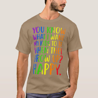 LGB認識度親ママパパゲイプライドレインボー Tシャツ