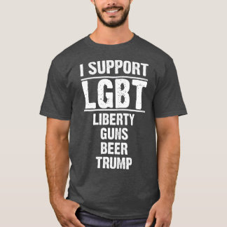 LGB Liberty Guns Beer rumpをサポートおもしろい  Tシャツ