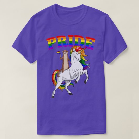 LGB Sea Otter Unicorn Gay Pride Rainbow LGBQ Cute Tシャツ (デザイン正面)