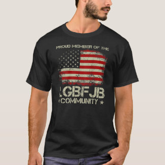 LGBFJBコミ誇りを持ったュニティのアメリカ国旗のメンバー Tシャツ