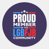 LGBFJB誇りを持ったコミュニティの一員 ラウンドシール (正面)