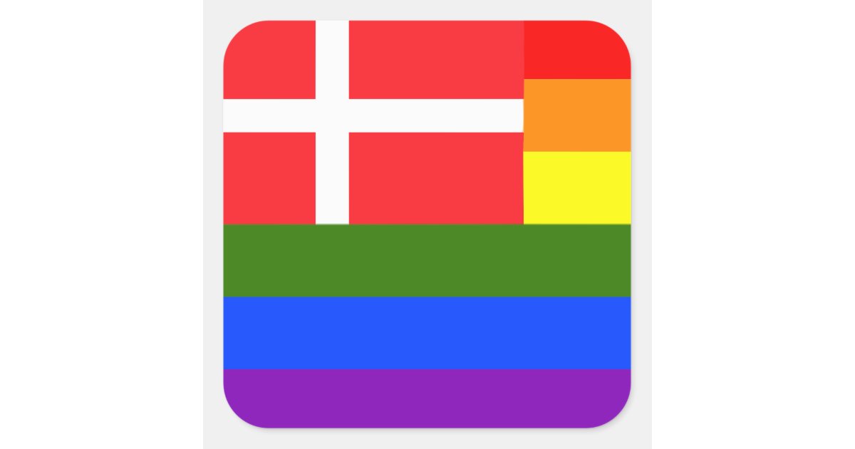 Lgbtの虹の旗のデンマークのデンマークプライド スクエアシール Zazzle Co Jp