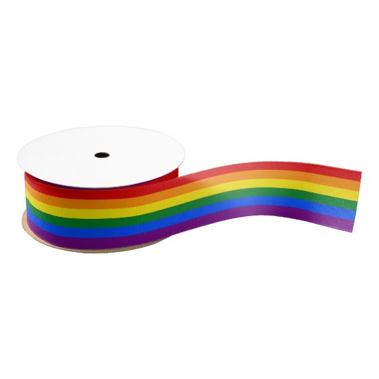 Lgbtゲイプライドの虹の旗6は縞で飾ります グログランリボン Zazzle Co Jp