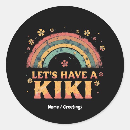 LGBTおもしろいトランスジェンダーレトロ「キキを食べよう」 ラウンドシール (正面)