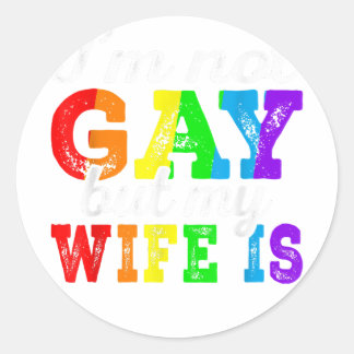 LGBTおもしろい同盟私はゲイではないが、ゲイの妻はPriである ラウンドシール