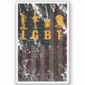 LGBTおもしろい Liberty Guns Beer Trumpサポート シール (正面)