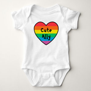 LGBTかわいい仲間 レインボープライドハートプライドベビー ベビーボディスーツ