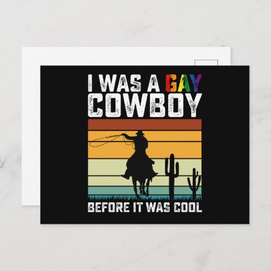 LGBTになる前はゲイカウボーイだったクール ポストカード (正面/裏面)
