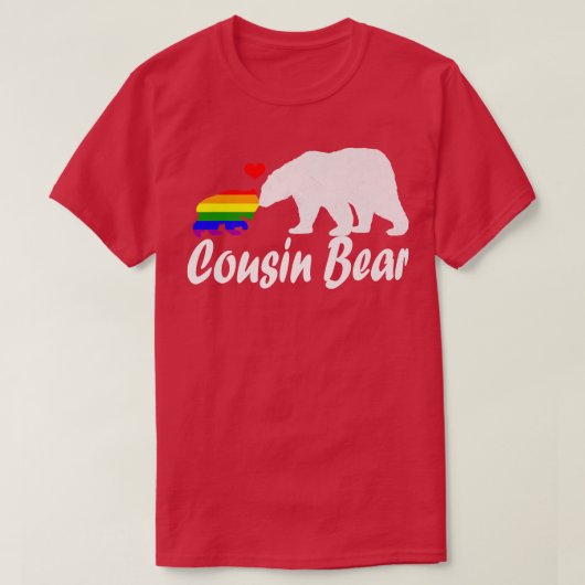 Lgbtのいとこのクマゲイプライド平等の権利レインボー358 Tシャツ (デザイン正面)