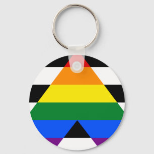 LGBTのまっすぐな同盟国の旗Keychain キーホルダー