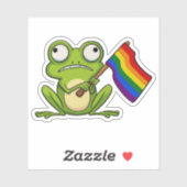 LGBTのカエルとプライドフラッグ シール (シート)