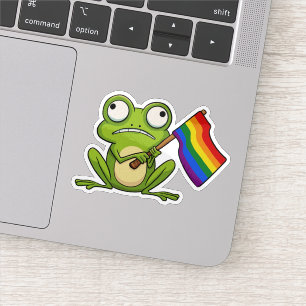 LGBTのカエルとプライドフラッグ シール