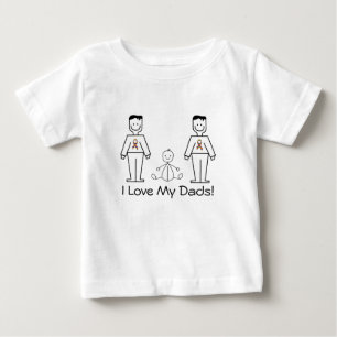 LGBTのカスタマイズ可能な2人のパパ及びベビー ベビーTシャツ