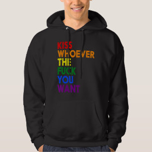 LgbtのキスをサポートするWhich Rainbowプライドフラグ パーカ