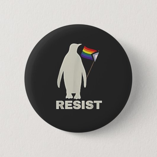 LGBTのトランプ関税に反対するペンギンアンチ 缶バッジ (正面)