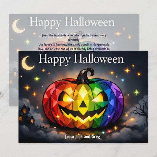 🎃🌈LGBTのハロウィンカード 招待状 (正面/裏面)