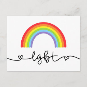 LGBTのハートと虹 ポストカード