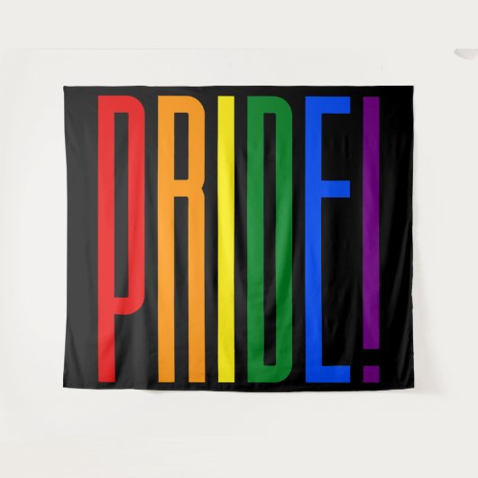 LGBTのプライドのカラフルな虹の旗はゲイプライドを着色します タペストリー (正面(横))