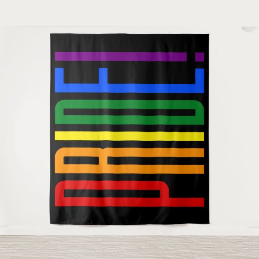 LGBTのプライドのカラフルな虹の旗はゲイプライドを着色します タペストリー (正面)