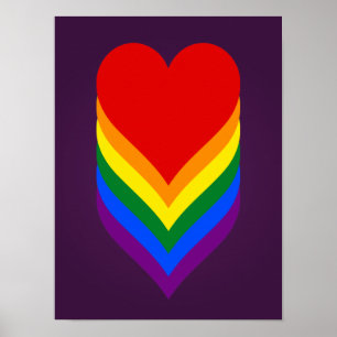 LGBTのプライドのハートポスター ポスター