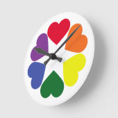 LGBTのプライドのハート ラウンド壁時計 (傾斜)