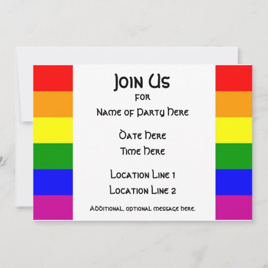 LGBTのプライドのパーティの招待状#1 招待状 (正面)