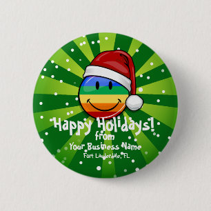 Lgbtのプライドの旗のクリスマスのサンタ幸せで陽気なボタン 缶バッジ