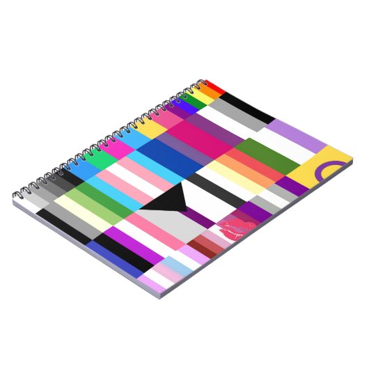 LGBTのプライドの旗のコラージュ ノートブック (左側)