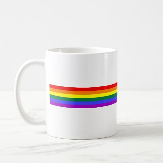 LGBTのプライドの虹 コーヒーマグカップ (左)
