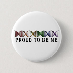 LGBTのプライドの虹DNA 缶バッジ
