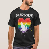 LgbtのプライドのTシャツ-陽気な猫Purride Tシャツ (正面)
