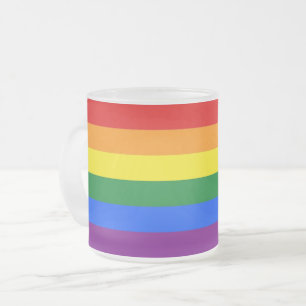LGBTのプライド旗で覆われた小さなガラスマグ フロストグラスマグカップ